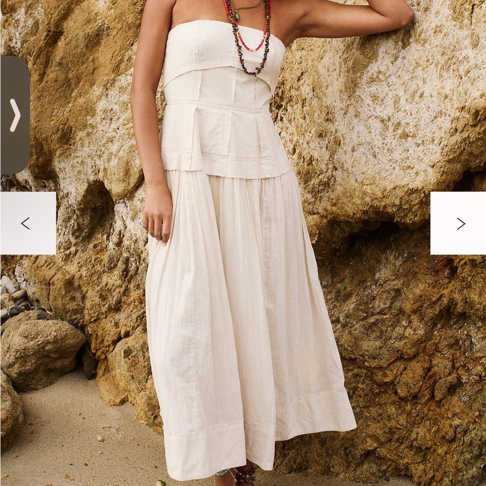 Free people Milan midi dress in cream bnwt